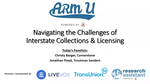 Cover slide for webinar recording - Navigating the Challenges of Interstate Collections & Licensing [Image by creator  from insideARM]