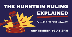 The Hunstein Ruling Explained Webinar Sept. 19 2pm ET [Image by creator  from ]
