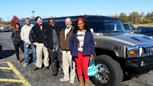 FAMS employees in Missouri show off their donor dog tags. (From left to right): Elissia Thomas, Michael Riley, James Windmann, Dave Marks, Jeff Mehrtens, Branyea Jones.  All are veterans.