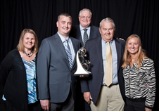 Tom Haag (second from right), with members of the Haag family, after winning the 2014 WI Family Business of the Year Award