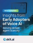 Text reads: Whitepaper, Insights from Early Adopters of Voice AI - Solving skilled agent scarcity [Image by creator  from ]
